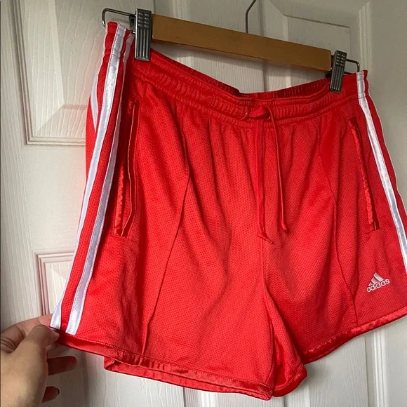 Adidas Women's Bright Red Athletic Shorts - Picture 3 of 3